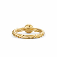 Petite Cable Ring 18K Yellow Gold with Center Diamond, 2.8mm
