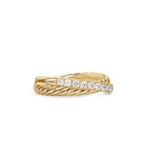 Crossover Two Row Ring 18K Yellow Gold with Diamonds, 5mm