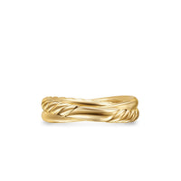 Crossover Two Row Ring 18K Yellow Gold with Diamonds, 5mm