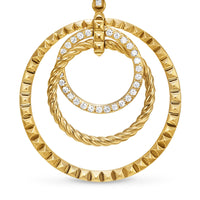 Crossover Trio Drop Earrings 18K Yellow Gold with Diamonds, 35mm