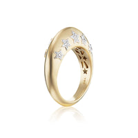 Sorellina 18K Yellow Gold Domed Stelle Diamond Ring