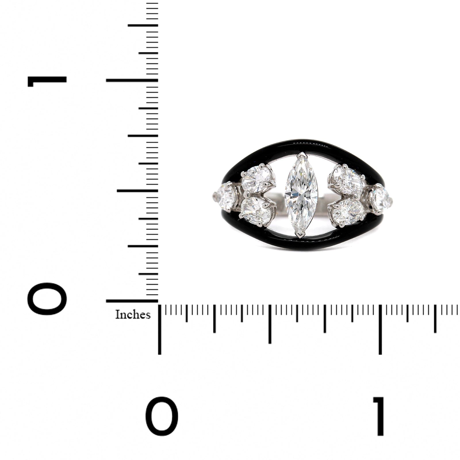 Etho Maria 18K White Gold & Black Ceramic Diamond Ring