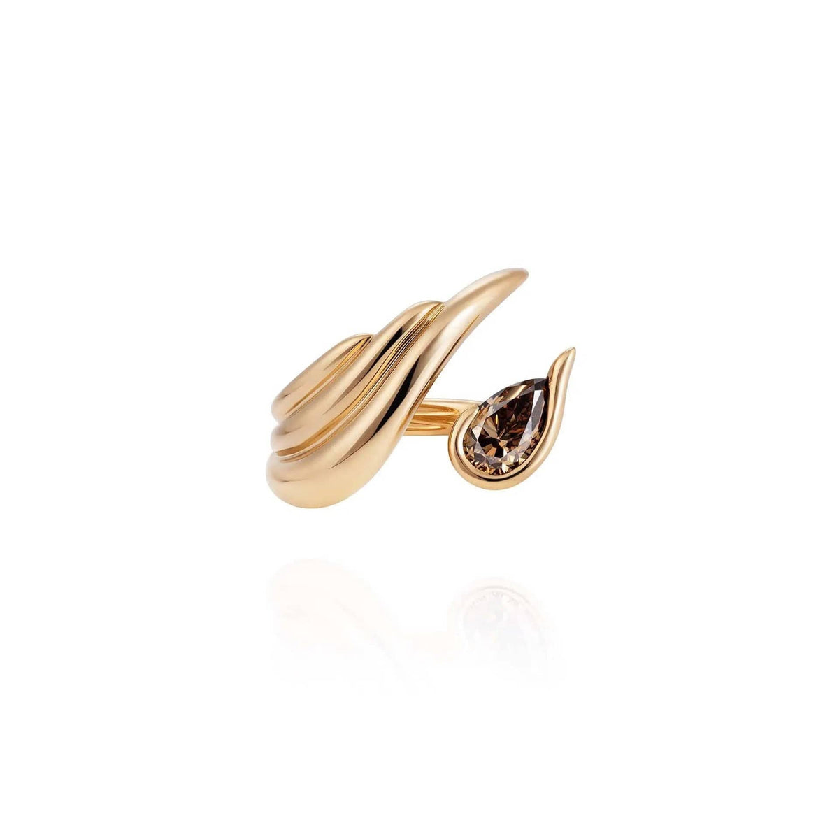 Fernando Jorge 18K Yellow Gold Brown Diamond Flame Kindle Ring