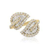 Anita Ko 18K Yellow Gold Small Diamond Leaf Ring