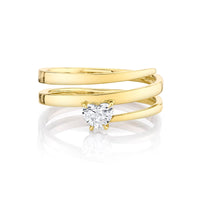 Anita Ko 18K Yellow Gold Heart Diamond Coil Ring