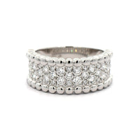 14K White Gold Pave Diamond Ring