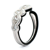 Etho Maria 18K White Gold Diamond and Black Ceramic Ring