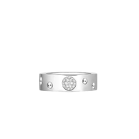 Roberto Coin 18K White Gold Diamond Poi Moi Luna Ring