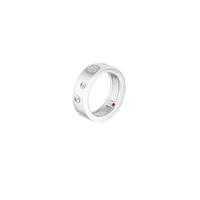 Roberto Coin 18K White Gold Diamond Poi Moi Luna Ring