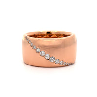 20K Rose Gold Graduated Diamond Cigar Band