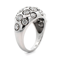 18K White Gold Diamond Domed Band