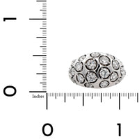 18K White Gold Diamond Domed Band