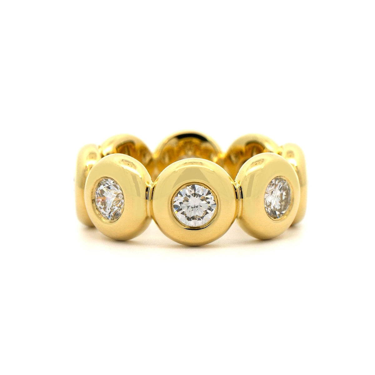 18K Yellow Gold Bezel Set Diamond Eternity Band – Long's Jewelers