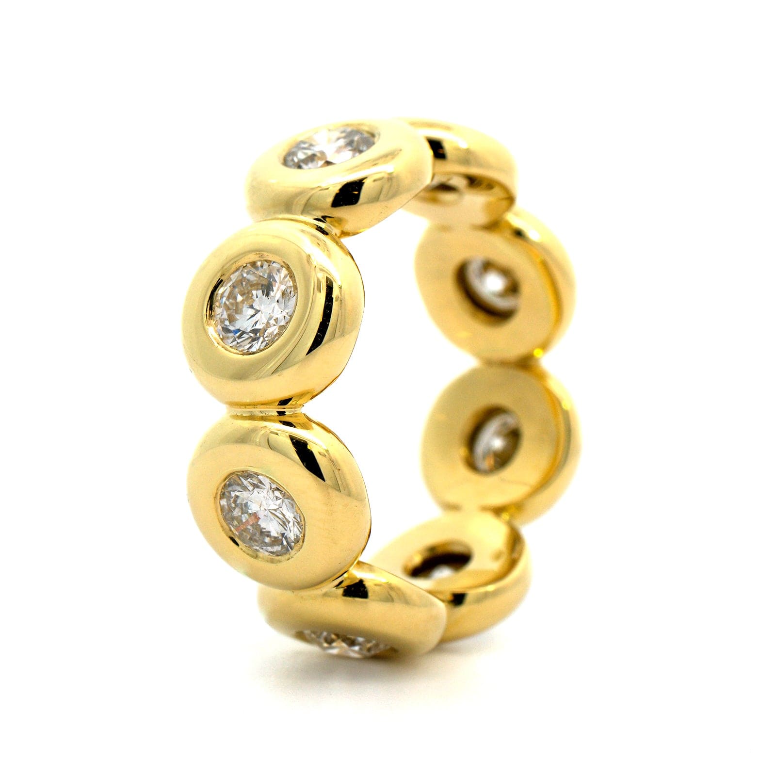 18K Yellow Gold Bezel Set Diamond Eternity Band – Long's Jewelers