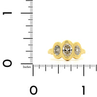 18K Yellow Gold 3 Stone Bezel Set Diamond Band