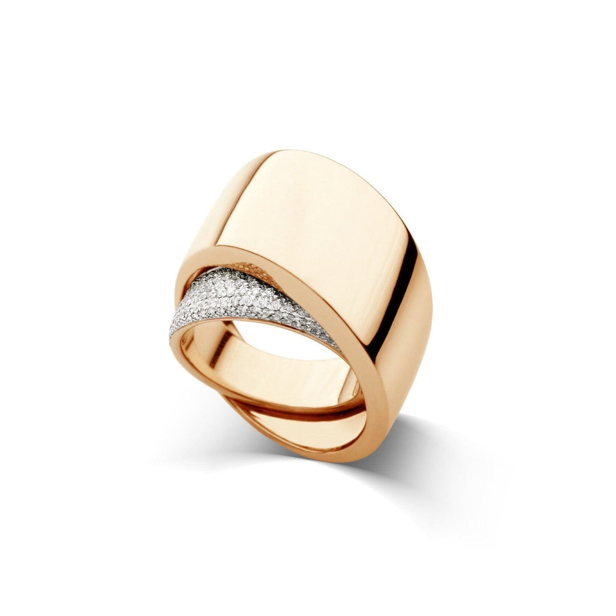 Vhernier 18K Rose Gold Tourbillion Diamond Ring