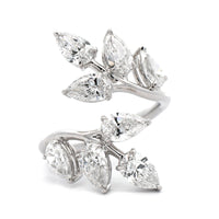 18K White Gold Diamond Bypass Vine Ring