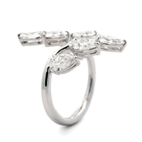 18K White Gold Diamond Bypass Vine Ring