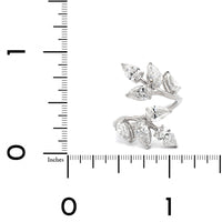 18K White Gold Diamond Bypass Vine Ring