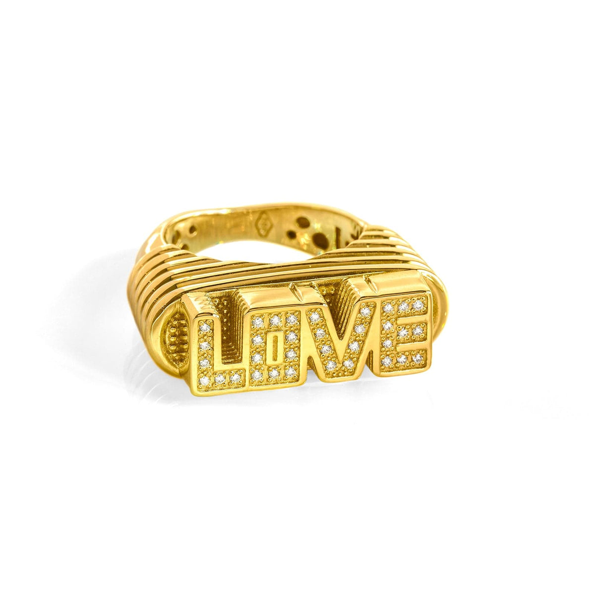 Lauren Rubinski 14K Yellow Gold "LOVE" Louise Diamond Ring