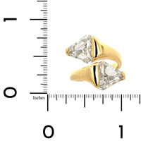18K Yellow Gold Trillion Diamond Bypass Ring