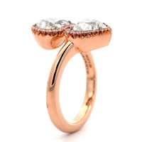 18K Rose Gold Heart Shaped Pink Diamond Bypass Ring
