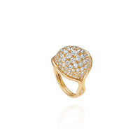 Fernando Jorge 18K Yellow Gold and Pave Diamond Small Fluid Ring