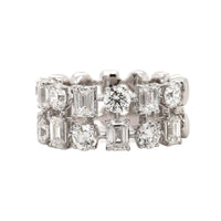 18K White Gold 2 Row Diamond Ring