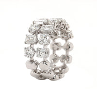 18K White Gold 2 Row Diamond Ring
