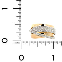 14K Two Tone Multi Row Pave Diamond Ring
