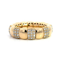 14K Yellow Gold Pave Diamond Stretch Ring