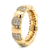 14K Yellow Gold Pave Diamond Stretch Ring