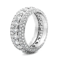 Platinum 3 Row Milgrain Diamond Band