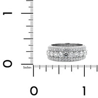 Platinum 3 Row Milgrain Diamond Band