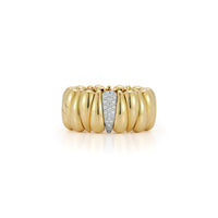 18K Yellow Gold Teardrop Diamond Stretch Ring