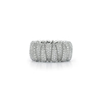 18K White Gold Tear Drop Diamond Stretch Ring