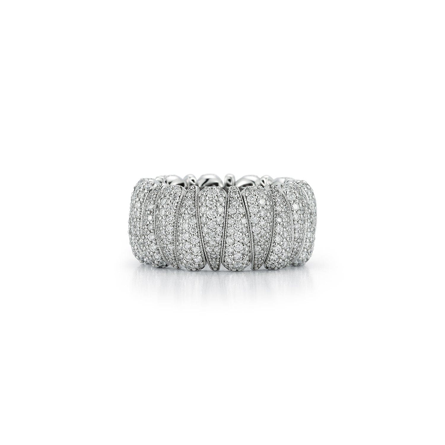 18K White Gold Tear Drop Diamond Stretch Ring
