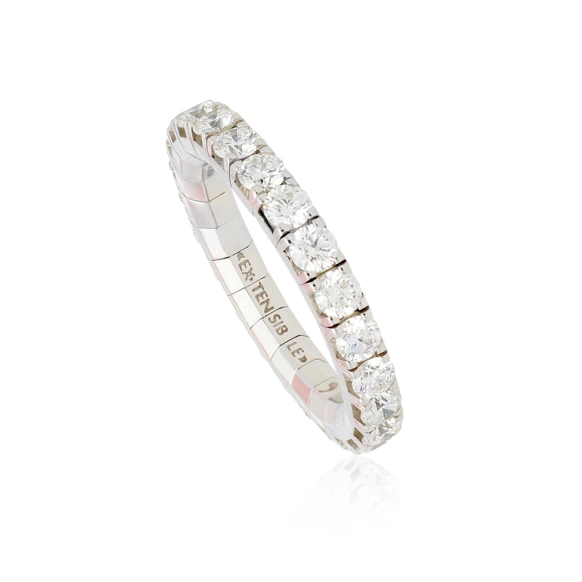 18K White Gold Diamond Eternity Stretch Ring