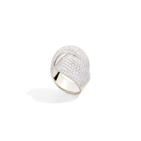 Vhernier 18K White Gold Diamond Abbraccio Ring