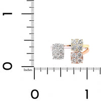 14K Tri Colored Diamond Bypass Ring