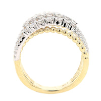 14K Two Tone Criss Cross Diamond Ring
