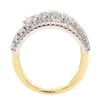 14K Two Tone Criss Cross Diamond Ring