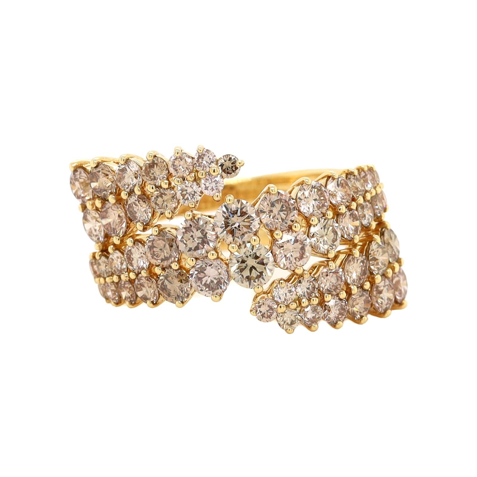 Etho Maria 18K Yellow Gold Brown Diamond Bypass Ring
