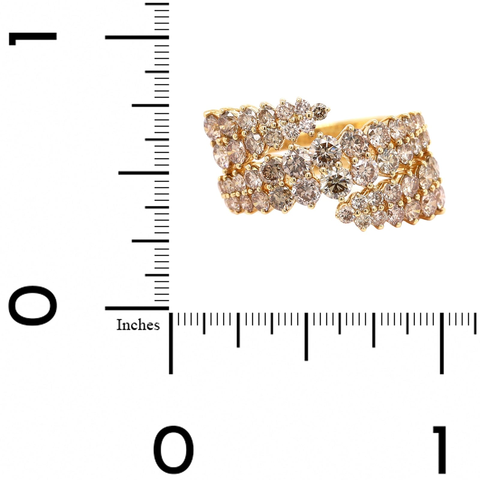 Etho Maria 18K Yellow Gold Brown Diamond Bypass Ring