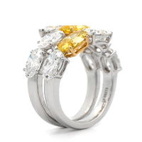 Etho Maria 18K White Gold Yellow and White Diamond Wrap Style Ring