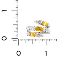 Etho Maria 18K White Gold Yellow and White Diamond Wrap Style Ring