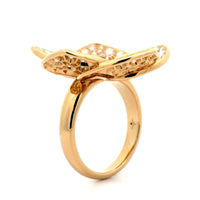Eclat Jewels 18K Yellow Gold Pave Diamond Flower Ring