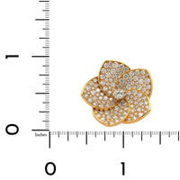 Eclat Jewels 18K Yellow Gold Pave Diamond Flower Ring