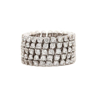18K White Gold 5 Row Adjustable Diamond Ring or Bracelet