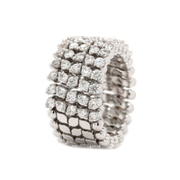 18K White Gold 5 Row Adjustable Diamond Ring or Bracelet